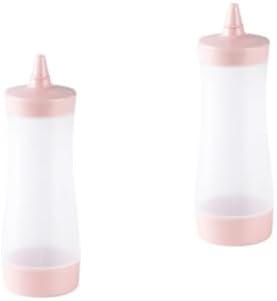 COLLBATH Reusable Pink Condiment Squeeze Bottles 2 Pcs