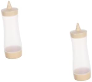 HOLIDYOYO 6-Piece Beige Condiment Squeeze Bottles with Lids