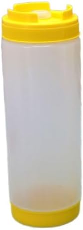 24oz Refillable Condiment Squeeze Bottle with Large Valve Yellow