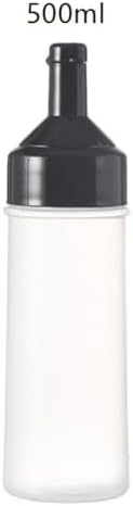 KLEYE 5-Piece Condiment Squeeze Bottles Set Black 500ml