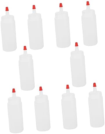 10pcs Clear Condiment Squeeze Bottles with Lids Set