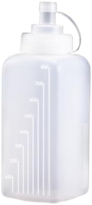 KLEYE 5-Piece Squeeze Bottles Set Large Square Wide-Mouth