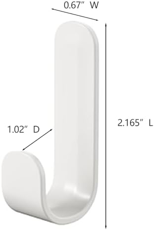 16 Pack J-Shaped Adhesive Hooks for Wall Damage-Free Key Holder