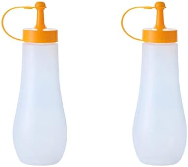 2-Piece Condiment Squeeze Bottles with Twist Cap - Orange 16oz