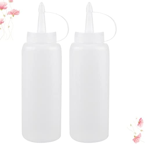 CIYODO 24 oz Condiment Squeeze Bottles 2 Pack Reusable Kitchen Set