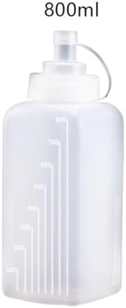 KLEYE 5-Piece Squeeze Bottles Set Large Square Wide-Mouth