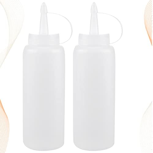CIYODO 24 oz Condiment Squeeze Bottles 2 Pack Reusable Kitchen Set