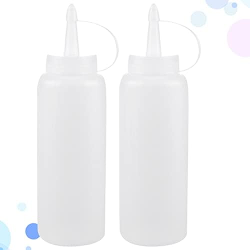 CIYODO 24 oz Condiment Squeeze Bottles 2 Pack Reusable Kitchen Set