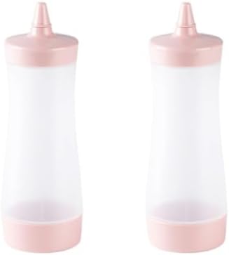 HOLIDYOYO 2 Pcs Reusable Pink Sauce Squeeze Bottles