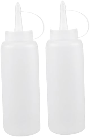 HOLIDYOYO 2pcs White Condiment Squeeze Bottles