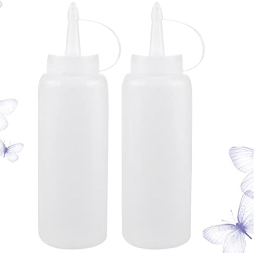 CIYODO 24 oz Condiment Squeeze Bottles 2 Pack Reusable Kitchen Set