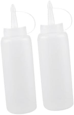 HOLIDYOYO 2pcs White Condiment Squeeze Bottles