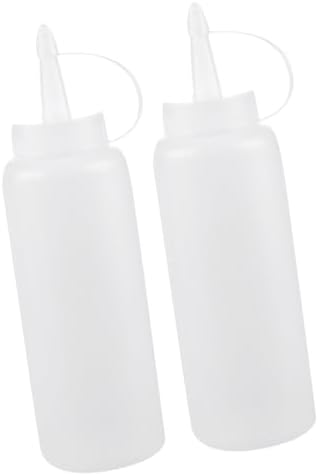 CIYODO 24 oz Condiment Squeeze Bottles 2 Pack Reusable Kitchen Set
