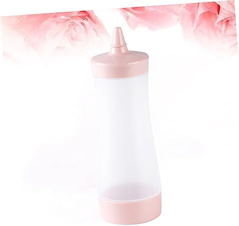 9 Pcs Condiment Bottle Squeeze Bottles with Lid Pink Reusable