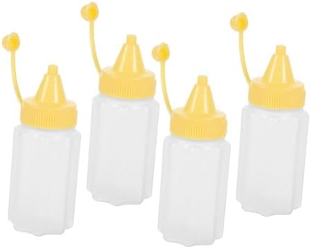JEWEDECO 12 Pcs Mini Condiment Bottles Yellow PP Salad Dressing Dispenser