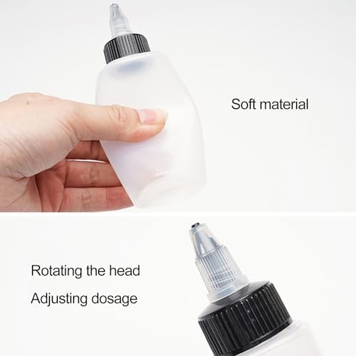 Grebest Transparent Condiment Bottle 40ml80ml Leak-proof Squeeze Bottle