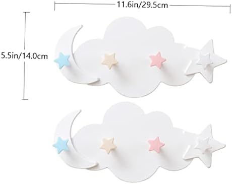 Healifty 2pcs Star Moon Wall Hooks Adhesive