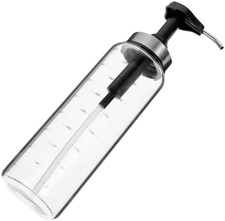 BRIGHTFUFU 500ml Glass and Steel Sauce Press Bottle