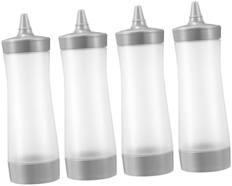 Zerodeko 4-Pack Condiment Squeeze Bottles for Kitchen