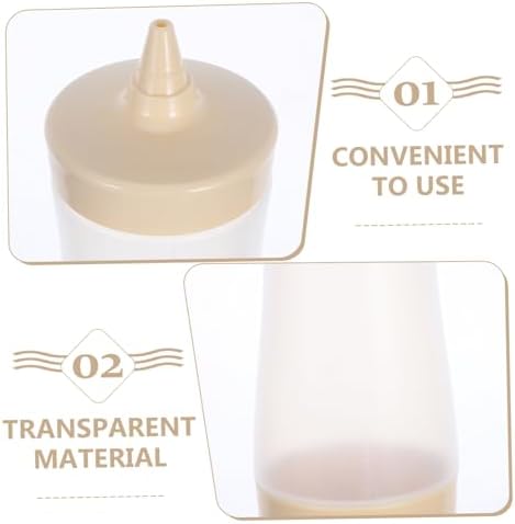HOLIDYOYO 3PC Cream Color Condiment Squeeze Bottles