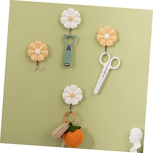 DOITOOL 4pcs Daisy Adhesive Wall Hooks