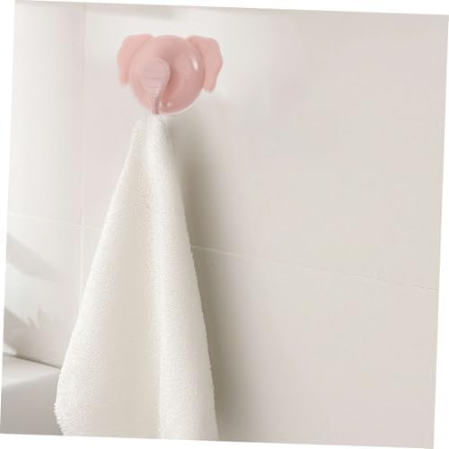 PRETYZOOM 4pcs Cartoon Elephant Suction Cup Hooks No Drill Removable 1