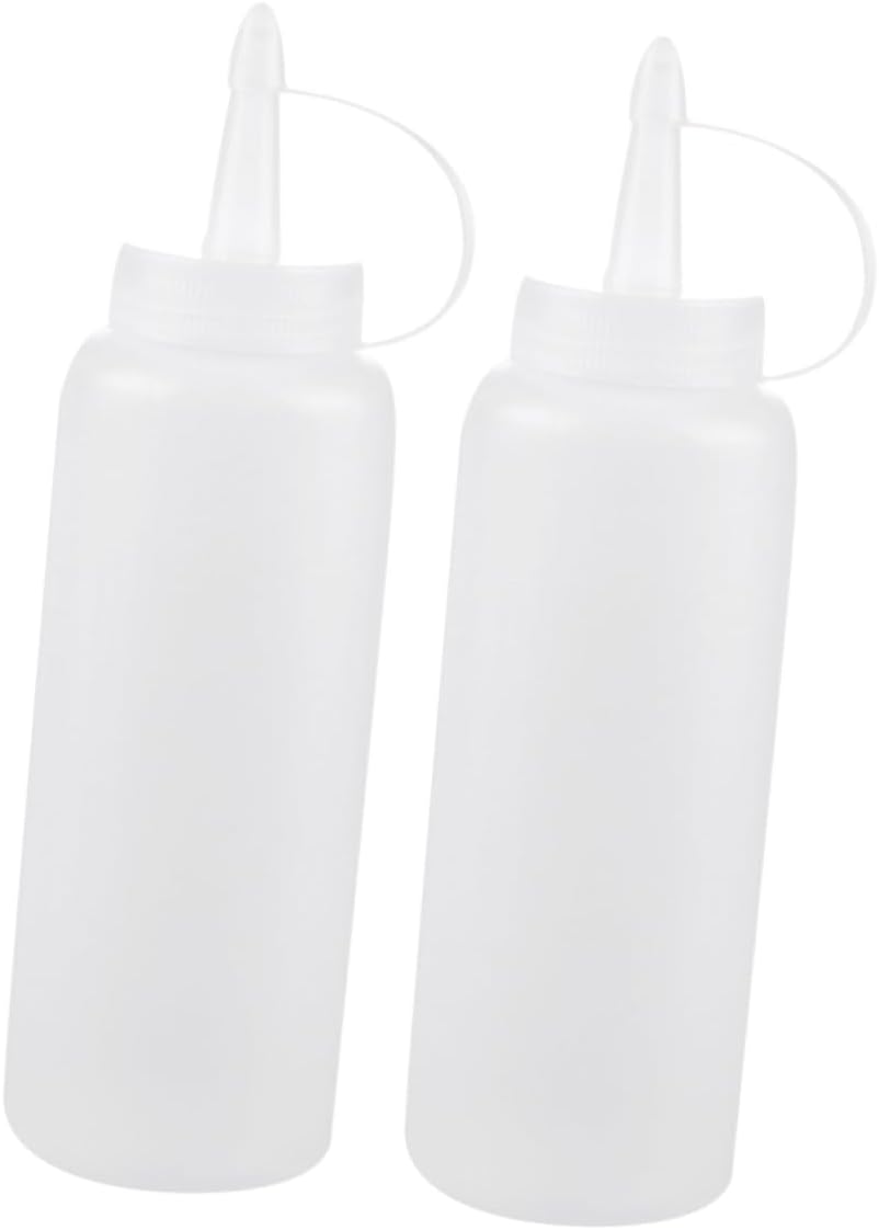 HOLIDYOYO 2pcs White Condiment Squeeze Bottles