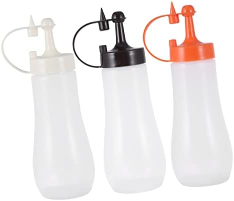 STOBAZA 3pcs Clear Condiment Squeeze Bottles
