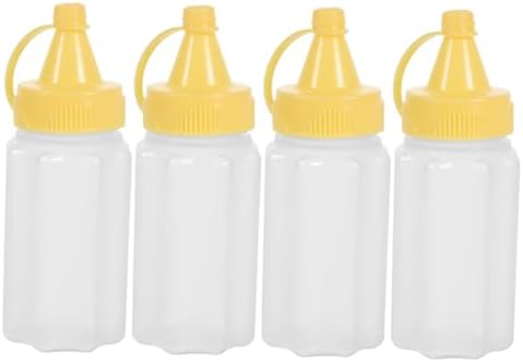 JEWEDECO 12 Pcs Mini Condiment Bottles Yellow PP Salad Dressing Dispenser