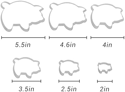 Cieloglim 6PCS Pig Cookie Cutters for Mexican Concha Bread
