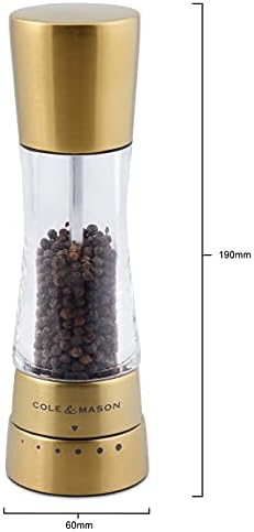 Cole Mason Derwent Gold Salt Pepper Mills Gift Set