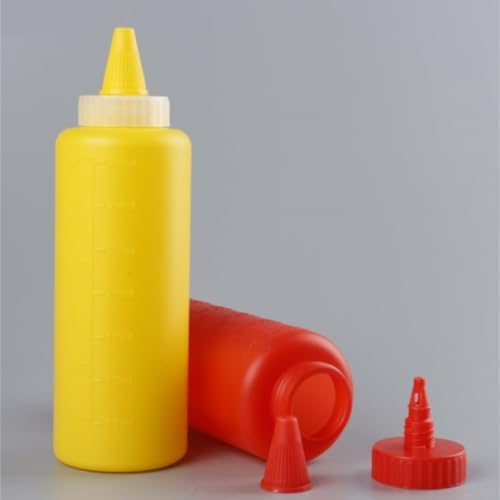KLEYE 5PCS Salad Sauce Squeeze Bottles with Scale