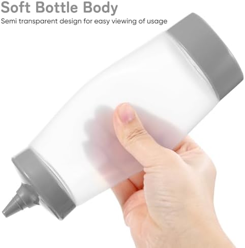 Kichvoe 4pcs Condiment Squeeze Bottles With Lid Reusable