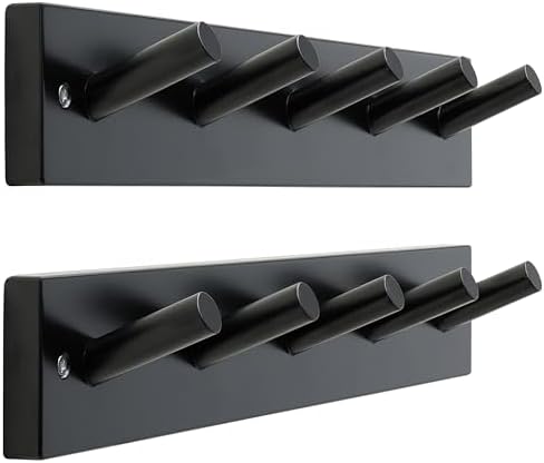 SKOLOO 5 Peg Black Wall Coat Rack