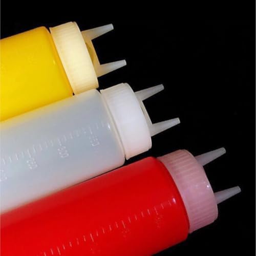 KLEYE 5 Pack Condiment Squeeze Bottles 360ml White 1