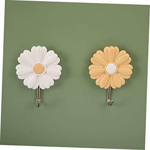 DOITOOL 4pcs Daisy Adhesive Wall Hooks