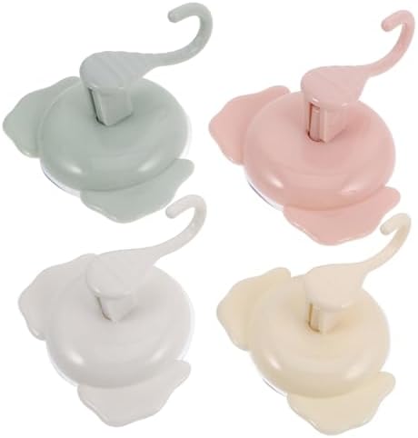 GLEAVI 4Pcs Strong Suction Cup Hooks No Drill Bathroom Organizer