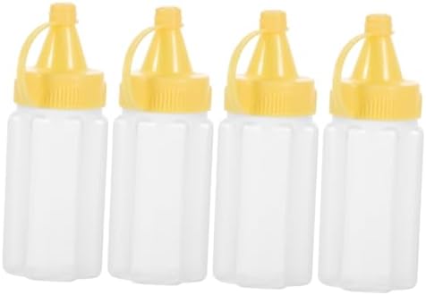 JEWEDECO 12 Pcs Mini Condiment Bottles Yellow PP Salad Dressing Dispenser