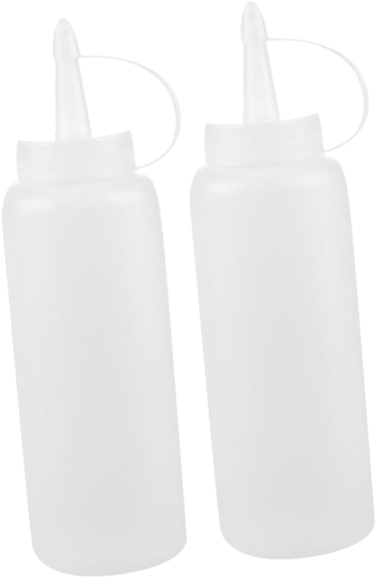 HOLIDYOYO 2pcs White Condiment Squeeze Bottles