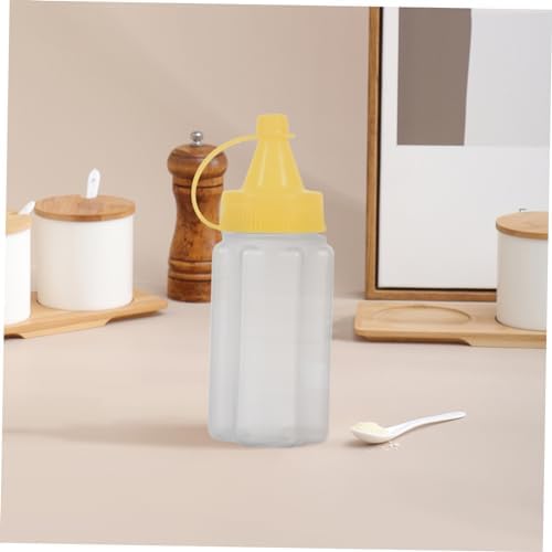 JEWEDECO 12 Pcs Mini Condiment Bottles Yellow PP Salad Dressing Dispenser