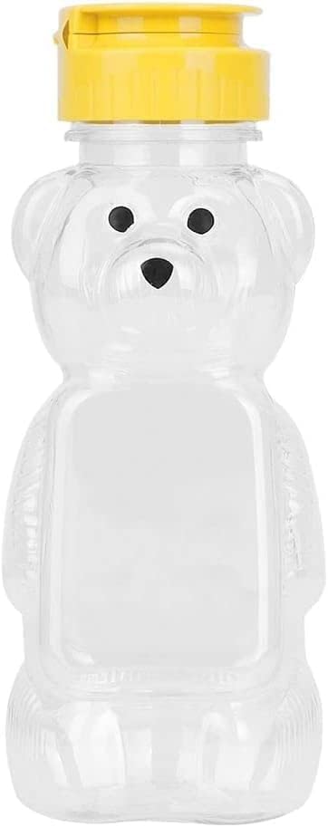 Yellow Plastic Bear Honey Bottle 8 Oz