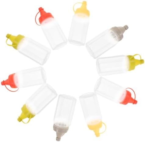 Set of 4 Mini Condiment Bottles for BBQ and Salad