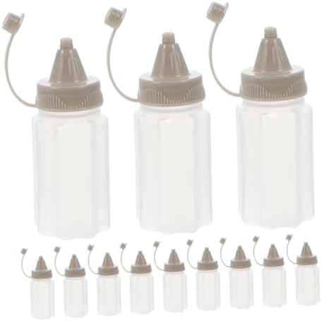 12pcs Mini Leakproof Condiment Squeeze Bottles for Home Commercial Use