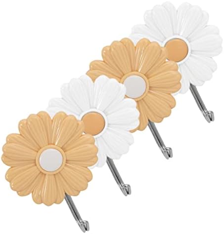 DOITOOL 4pcs Daisy Adhesive Wall Hooks