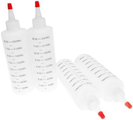 4 Pack Plastic Condiment Squeeze Bottles with Red Lids 1