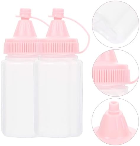HOLIDYOYO 4pcs Clear Plastic Condiment Squeeze Bottles 1