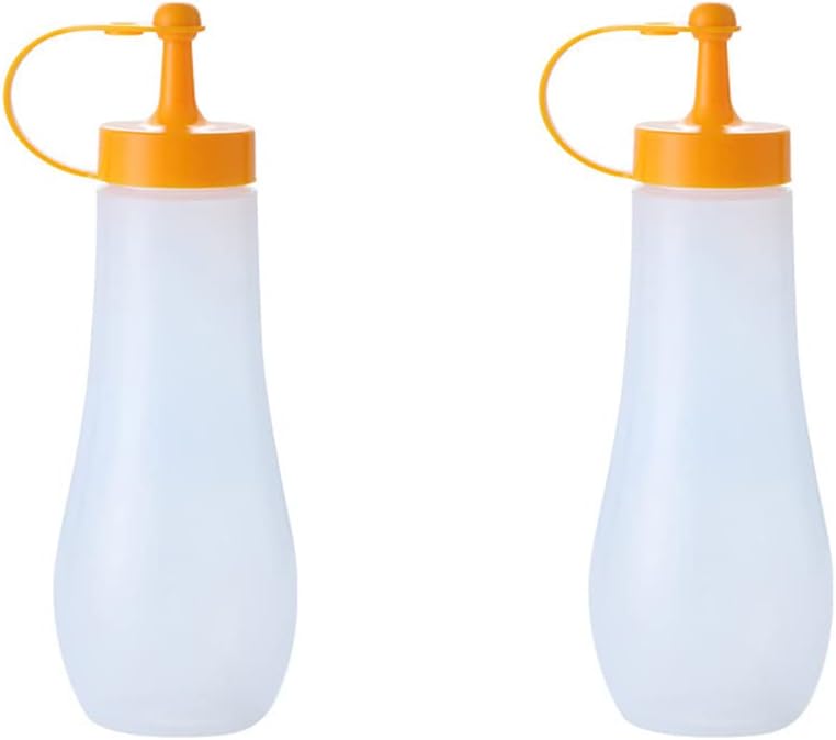 2-Piece Condiment Squeeze Bottles with Twist Cap - Orange 16oz