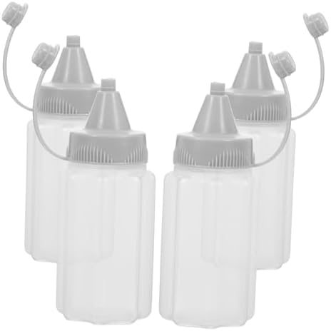 NAMOARLY 20 Pcs Dark Grey PP Condiment Squeeze Bottles