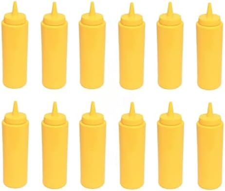 TrueCraftware 12-Pack Squeeze Condiment Bottles 8 oz Yellow
