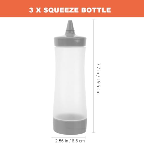 3 Pack Condiment Squeeze Bottles for Ketchup Mustard Oil and More